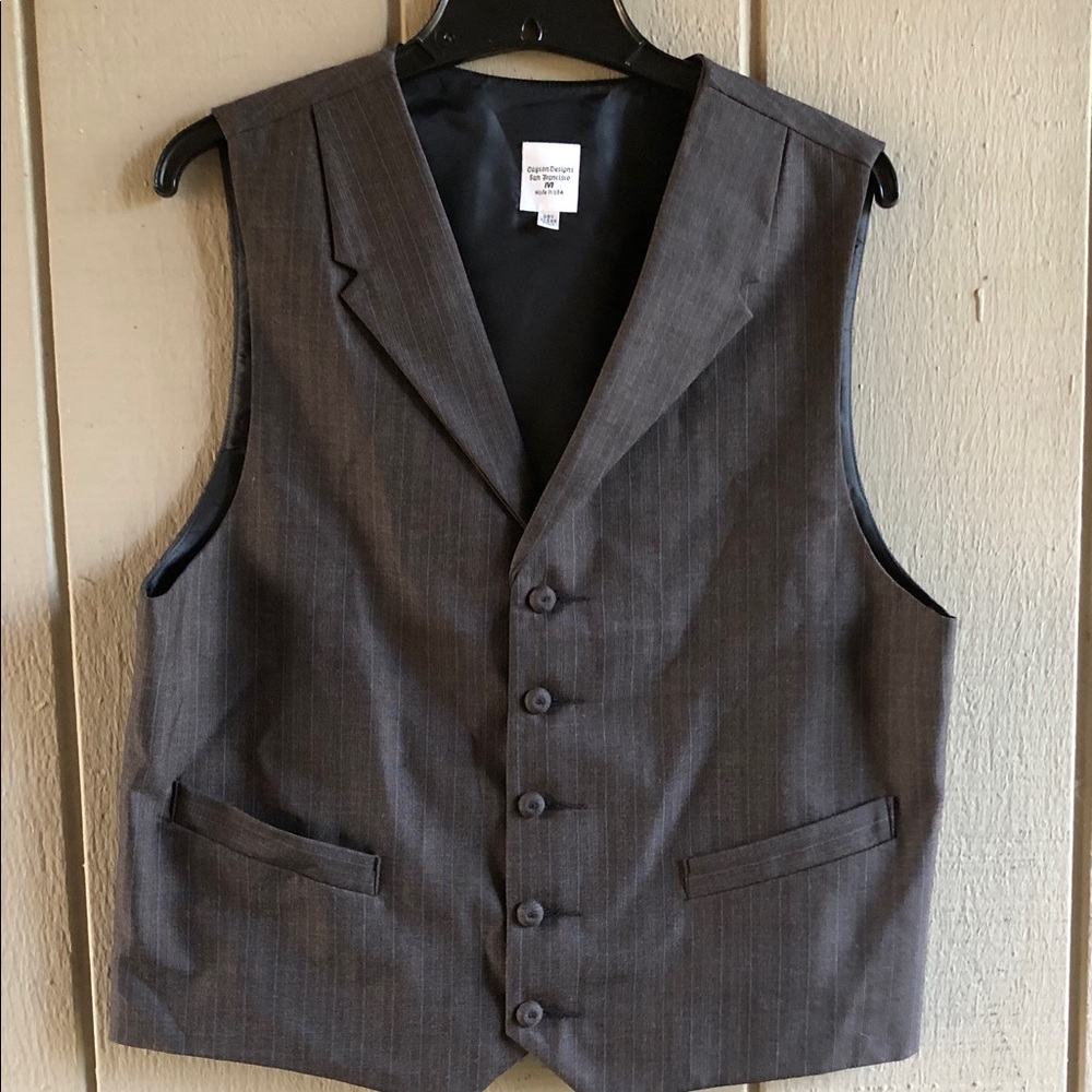 Men's Charcoal Pinstripe Dress Vest - Classic Formal Waistcoat